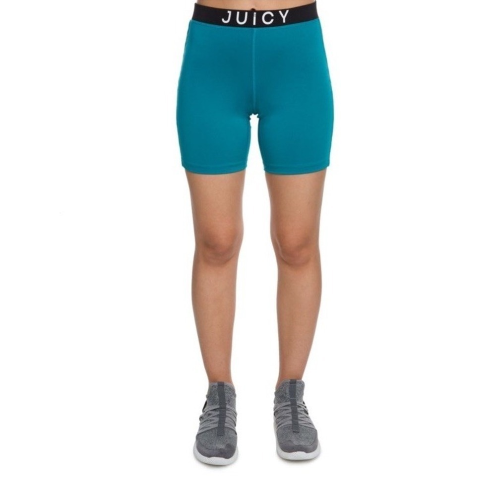 JUICY Couture Sport Active Shorts Gym Turquoise Black Women's Size S *NEW* $40